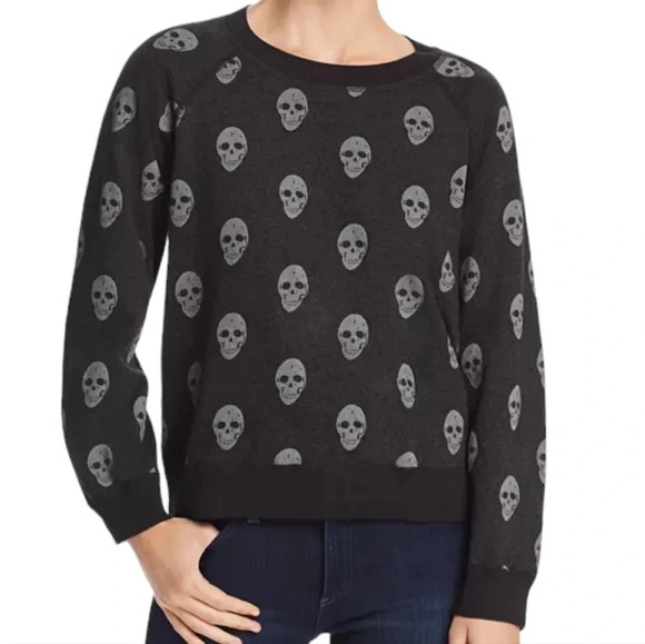 Monrow Skull Print Sweatshirt Women's Size S - Picture 6 of 9